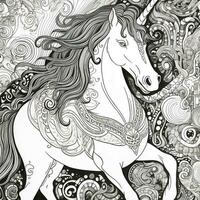 unicorno colorazione pagine comico stile foto