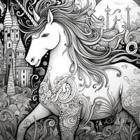 unicorno colorazione pagine comico stile foto