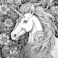 unicorno colorazione pagine comico stile foto