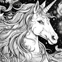 unicorno colorazione pagine comico stile foto