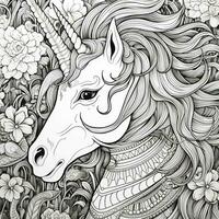 unicorno colorazione pagine comico stile foto