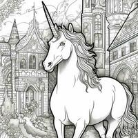 unicorno colorazione pagine comico stile foto