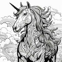 unicorno colorazione pagine comico stile foto