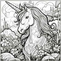 unicorno colorazione pagine comico stile foto