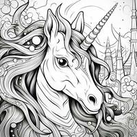 unicorno colorazione pagine comico stile foto