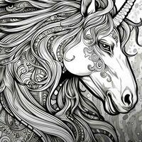 unicorno colorazione pagine comico stile foto