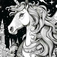 unicorno colorazione pagine comico stile foto