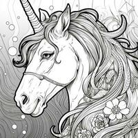 unicorno colorazione pagine comico stile foto