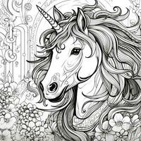 unicorno colorazione pagine comico stile foto