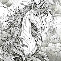 unicorno colorazione pagine comico stile foto