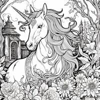 unicorno colorazione pagine comico stile foto