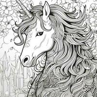 unicorno colorazione pagine comico stile foto