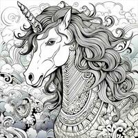 unicorno colorazione pagine comico stile foto