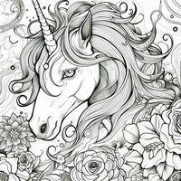 unicorno colorazione pagine comico stile foto