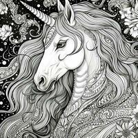 unicorno colorazione pagine comico stile foto