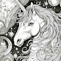 unicorno colorazione pagine comico stile foto