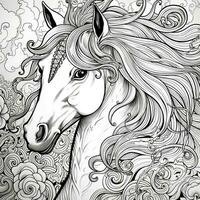 unicorno colorazione pagine comico stile foto