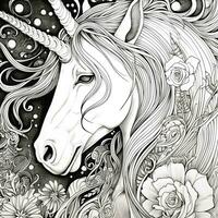 unicorno colorazione pagine comico stile foto