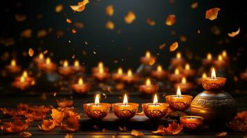 contento Diwali celebrazione Diwali vendita offrire manifesto design. ai generato foto