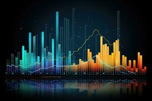 in linea statistiche. attività commerciale analitica infografica. generativo ai foto