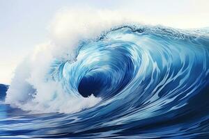 grande tempestoso oceano onda. generativo ai foto