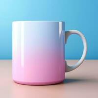 tazza di caffè o tè su blu sfondo modello foto
