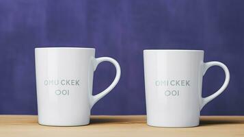 boccale modello - Due tazze di tè o caffè con etichetta foto