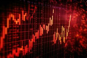 un' collassata azione mercato grafico. il grafico rappresenta caduta azione prezzi, economico incertezze, e il ripercussioni di il crisi. generativo ai foto