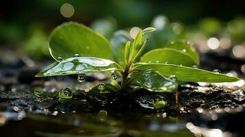 far cadere di acqua raffigurante conservazione. generativo ai foto