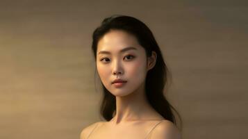 giovane asiatico donna con bellissimo pelle foto