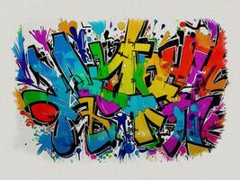 acquerello colorato graffiti arte illustrazione su bianca carta struttura sfondo foto