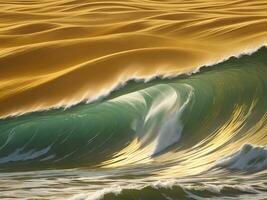 acqua onde nel il mare con d'oro colore foto