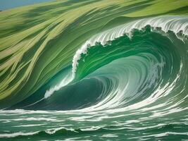 mare spiaggia verde acqua onde illustrazione foto