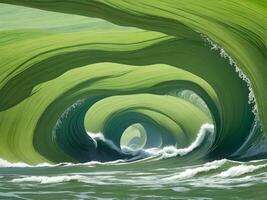 mare spiaggia verde acqua onde illustrazione foto