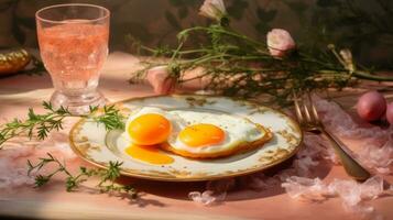 colazione con uova fritte foto