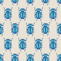 barbiglio scarafaggio campione. carino sfondo con blu coleotteri. minimalista grafico design per carta, tessile Stampa. foto