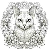 ornamentale gatto colorazione pagine foto