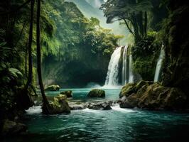 bellissimo paesaggio con a cascata cascata foto