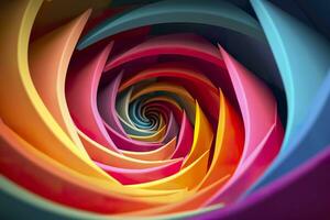 geometrico spirale modello nel vivace e energico colori. un' professionale colore classificazione sperimentare. ai generativo foto
