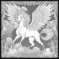 Pegasus colorazione pagine foto