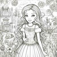 pagina da colorare principessa foto