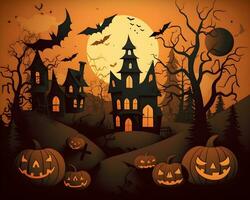 Halloween carta arte sfondo generativo ai. foto