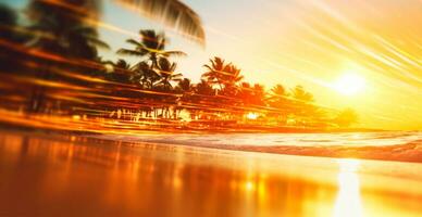 luminosa soleggiato spiaggia, vacanza vacanza concetto a mare, oceano, turismo - ai generato Immagine foto
