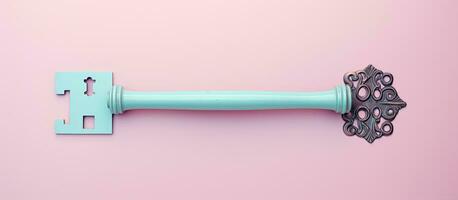foto di un' vivace blu maniglia contro un' morbido rosa fondale con copia spazio