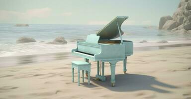 pianoforte al di fuori tiro a spiaggia, ai generativo foto