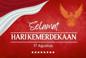 design per striscione, saluto carta, di Indonesia indipendenza giorno, generativo ai foto