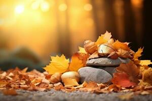 autunno composizione con copia spazio ai generativo foto