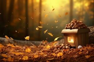 autunno composizione con copia spazio ai generativo foto