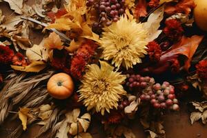autunno composizione con copia spazio ai generativo foto