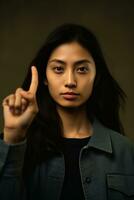 asiatico donna emotivo dinamico gesti ai generativo foto